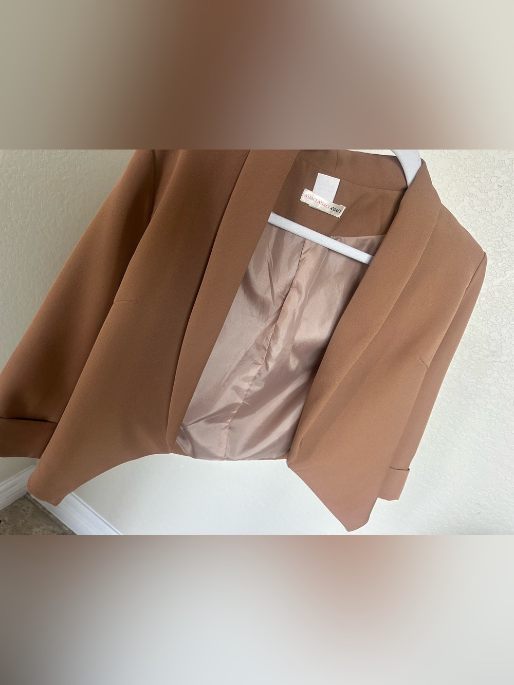 a'gaci Camel Cropped Blazer Jacket